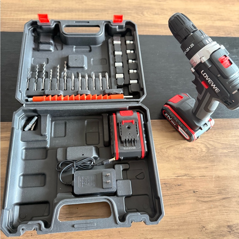 LOVEMVE Cordless Drill Set with Case